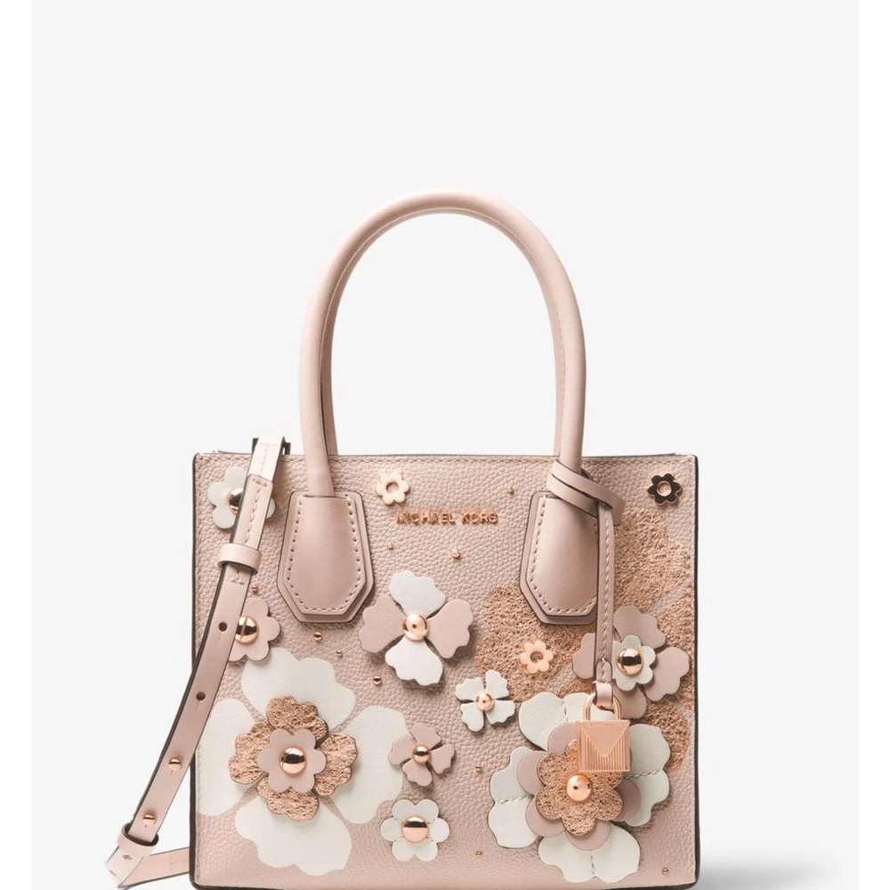 MICHAEL Michael Kors Floral Satchel in Pink and Cream